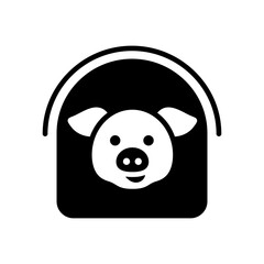Pigsty vector flat glyph icon. Farm animal sign