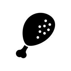Chicken leg vector glyph icon. Fast food sign