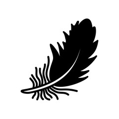 Feather vector glyph icon. Farm animal sign