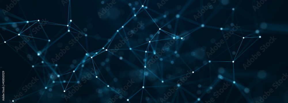 Leinwandbilder Abstract digital background of points and lines. Plexus. Big data. Network or connection. Abstract technology science background. 3d rendering