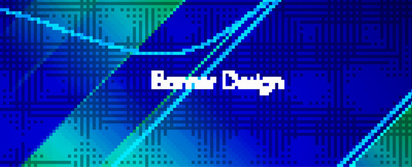 Modern stylish abstract blue geometric elegant banner pattern background