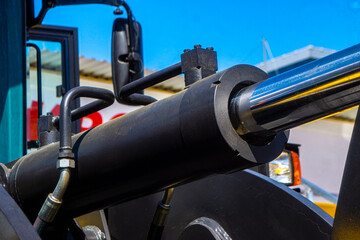 Hydraulic piston system for bulldozers, tractors, excavators, chrome plated cylinder shaft of...