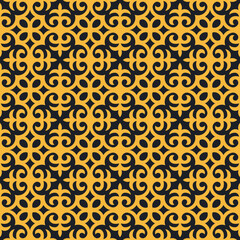 Seamless Asian pattern of the nomads of Central Asia and Kazakhstan, Kyrgyzstan. Nomadic ethnic stamp style. Asian ornaments.	
