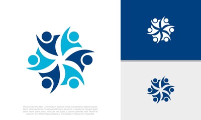 Fototapeta na wymiar Human Resources Consulting Company, Global Community Logo. 