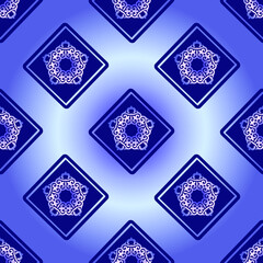 Seamless Asian pattern of the nomads of Central Asia and Kazakhstan, Kyrgyzstan. Nomadic ethnic stamp style. Asian ornaments with gradient.	

