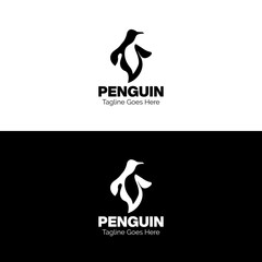 Penguin Logo Design. Penguin Logo Template. Vector Illustration