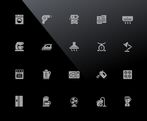 Naklejka premium Home Appliances Icons // 32px Black - Vector icons adjusted to work in a 32 pixel grid. 