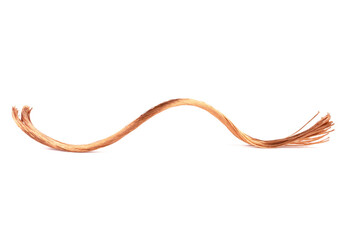 Copper Wire Cable Isolated on White Background