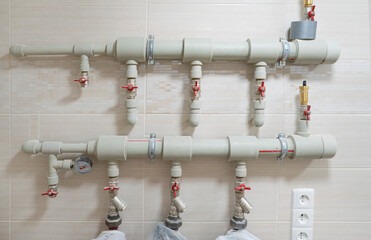 Pvc plumbing pipes in home building