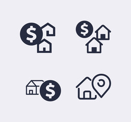 Real Estate icon set. Realtor. Vector line icon collection