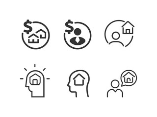 Real Estate icon set. Realtor. Vector line icon collection