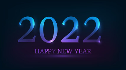 2022 Happy New Year neon background