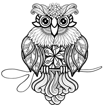 Download 3 094 Best Adult Coloring Owl Images Stock Photos Vectors Adobe Stock