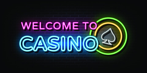 Welcome to casino neon sign vector. neon symbol © noviyanita