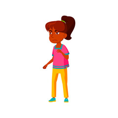 unhappy indian girl child feeling despair cartoon vector. unhappy indian girl child feeling despair character. isolated flat cartoon illustration