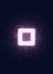 A pink square icon on fire, on a deep blue nightly background. A symbol for when it's time to play (gamers know).
