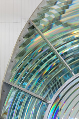 Prism Lens - The Point Arena Lighthouse Fresnel lens is comprised of 666 hand-ground glass prisms. Point Arena, California, USA