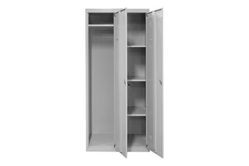 White lockers for locker room. Change room metal box