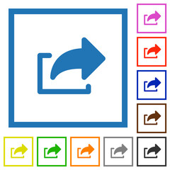 Export symbol flat framed icons