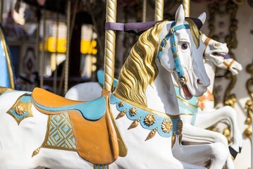 Fototapeta na wymiar Horse on a French carousel