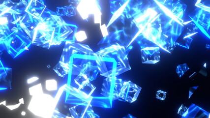 キューブ キラキラ 透明 青 [別Verあり]