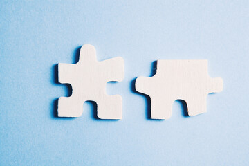 Obraz premium puzzle pieces on a blue background