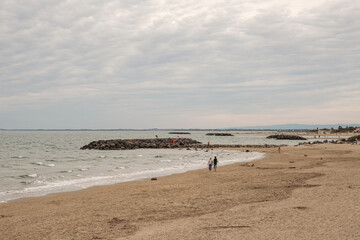 Fototapeta na wymiar Plage de Richelieu au Cap d'Agde, France