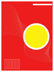 Abstract egg. Red background. Creative template. Vintage geometric. Suprematism art.