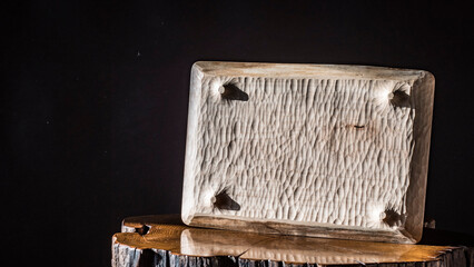 tea tray for the Wagatabon tea ceremony. wood carving