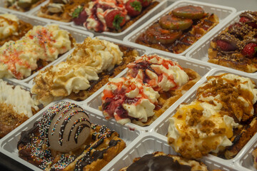 Sweet Belgian Waffels with Decorations