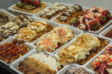 Sweet Belgian Waffels with Decorations