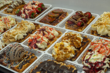 Sweet Belgian Waffels with Decorations