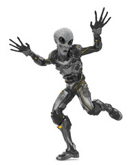 alien grey warrior is crazy