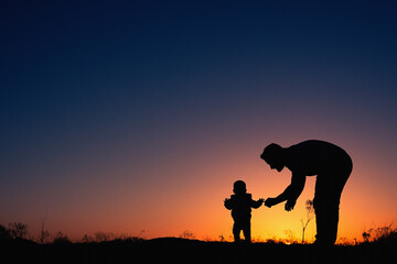 Father and Child Sunset