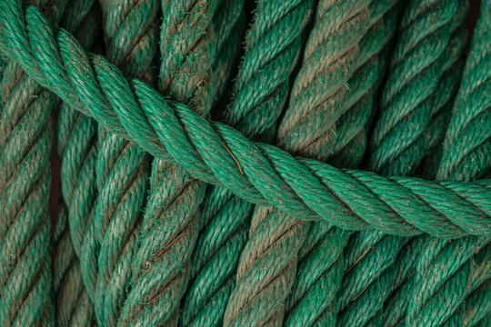close up of a naval mooring rope