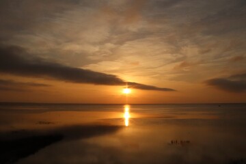 Peaceful water romantic sunset tropical paradise