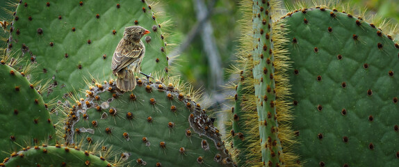 Bird on cactus © expatphotos