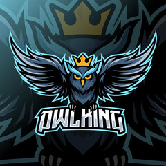 owl king mascot esport logo