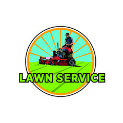 Illustration Vector graphic of lawn service design