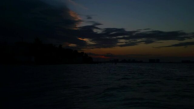 Time lapse of sunset in Cancun beach