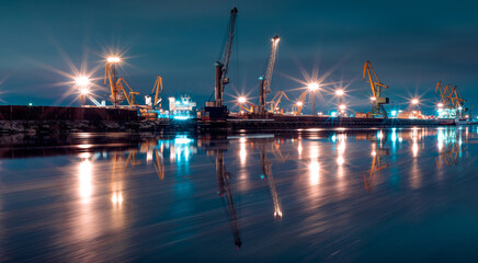 Western high speed diameter on Kanonersky Island in Saint Petersburg in the winter in the evening