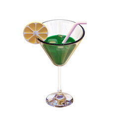 Summer Drink 3D Rendering Illustration