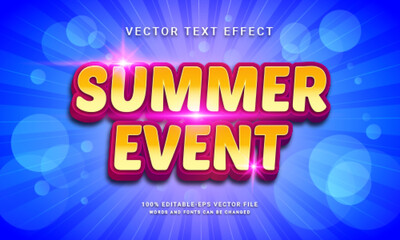 Summer event editable text effect themed summer holidays