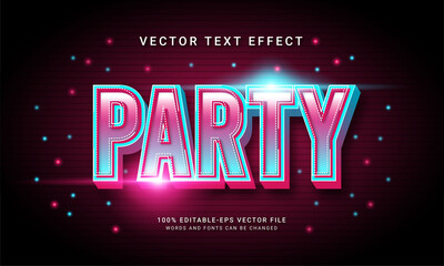 Party editable text effect with night event theme