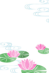 vector background with water lilies for banners, cards, flyers, social media wallpapers, etc.