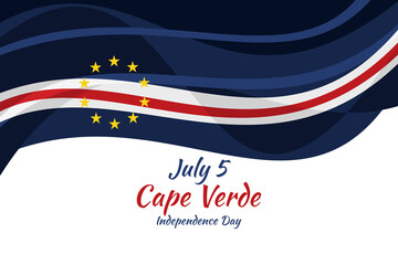 July 5, Cape verde Independence day vector illustration. Suitable for greeting card, poster and banner