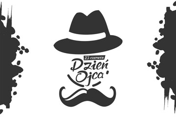 23 czerwca Dzień Ojca (Translation: June 23, Father's Day). Public holiday of Poland. Suitable for greeting card, poster and banner.