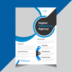 Creative Business Flyer Design, Corporate Flyer, Brochure design, annual report, poster, blue color, Vector illustration