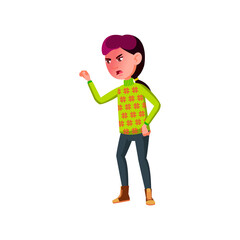 angry girl crying on boyfriend cartoon vector. angry girl crying on boyfriend character. isolated flat cartoon illustration