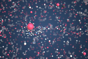 Obraz premium Molecule of Ergometrine. Molecular model, conceptual 3d rendering